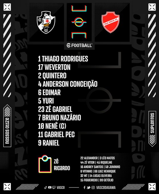 Escalação Vasco
